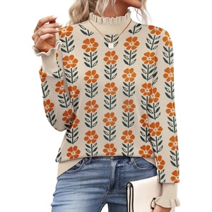 Zeagoo Women’s Turtleneck Sweater Fall Ruffle Dressy Knit Long Sleeve Tops(Sf167)