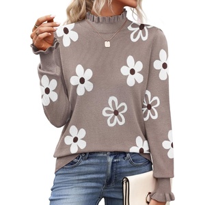 Zeagoo Women’s Turtleneck Sweater Fall Ruffle Dressy Knit Long Sleeve Tops(Sf175)