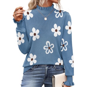 Zeagoo Women’s Turtleneck Sweater Fall Ruffle Dressy Knit Long Sleeve Tops(Sf193)
