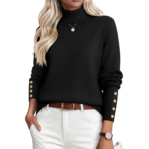Zeagoo Womens Turtleneck Sweater Long Sleeve Pullover Fall Basic Jumper Top(Black)