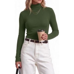 Zeagoo Womens Turtleneck Sweater Long Sleeve Tops Basic Fall Clothes(Army Green)