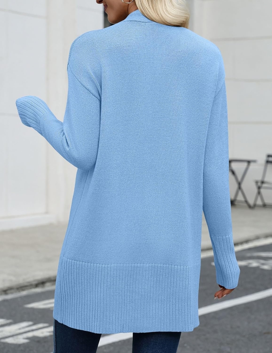 image:imageZeagoo Cardigan Sweaters for Women Open Front Cardigans Long Sleeve SweaterLight Blue