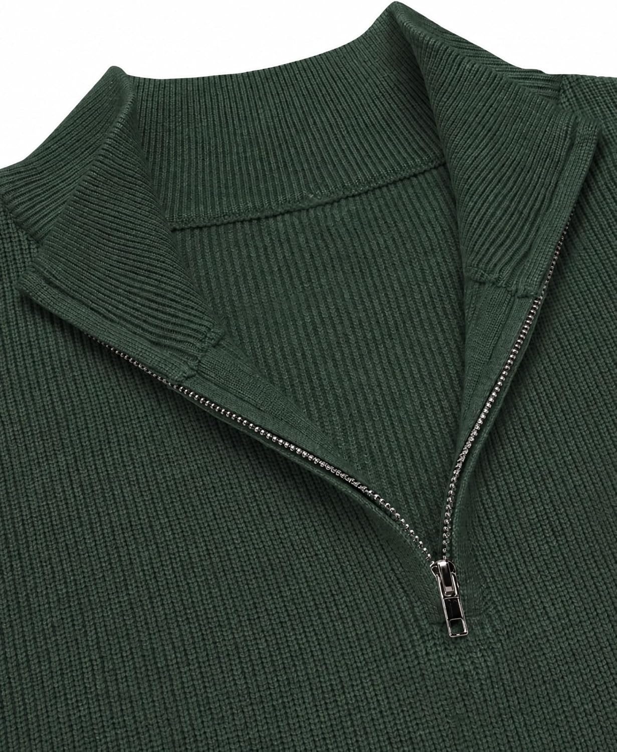 image:imageZeagoo Womens Fall Long Sleeve Quarter Zip Sweaters Knit Pullover TopsArmy Green