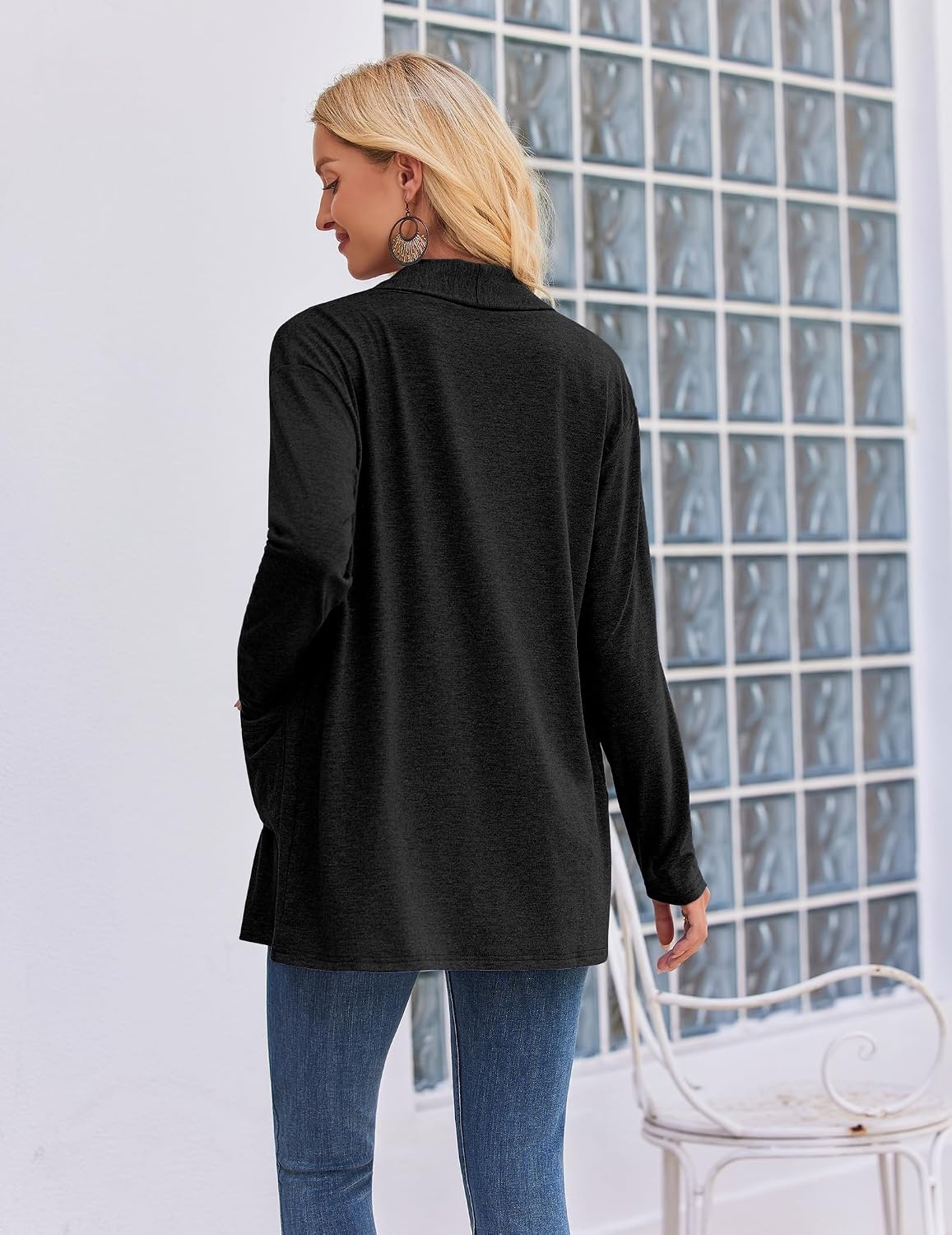 image:imageZeagoo Womens Lightweight Cardigan Open Front Long Sleeve Casual CardigansAblack