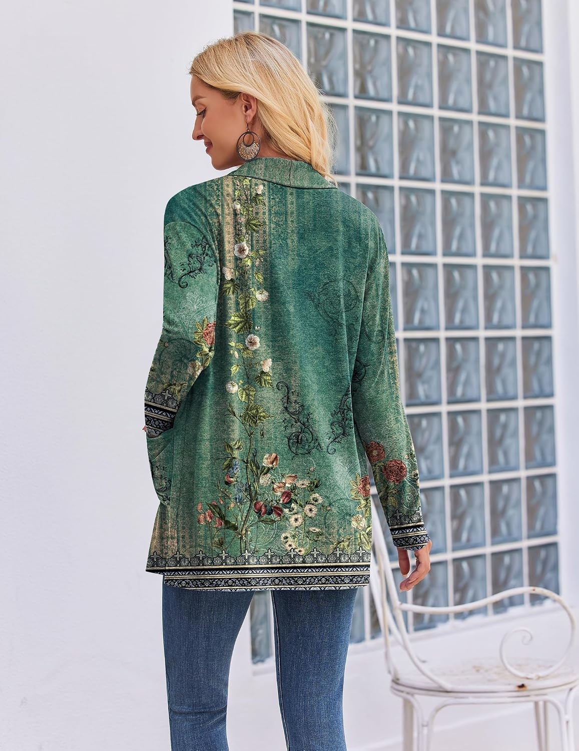 image:imageZeagoo Womens Lightweight Cardigan Open Front Long Sleeve Casual CardigansAflower Green