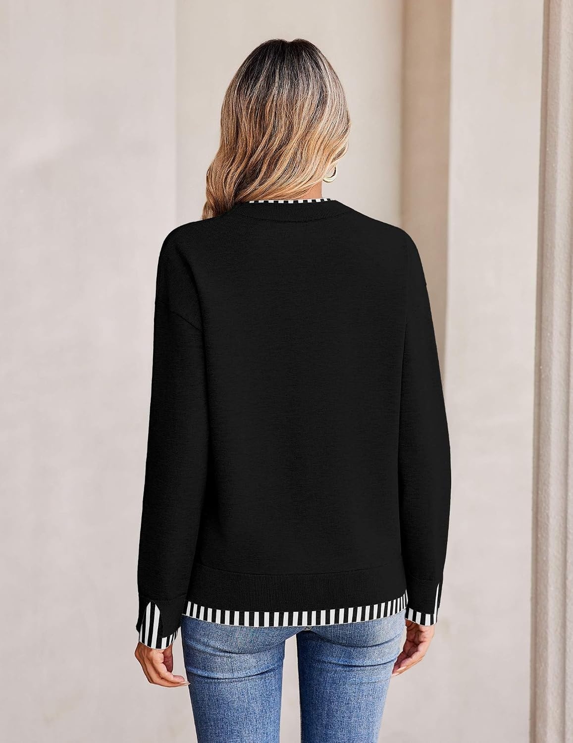 image:imageZeagoo Womens Sweaters Crewneck Long Sleeve Pullover TopsBlack