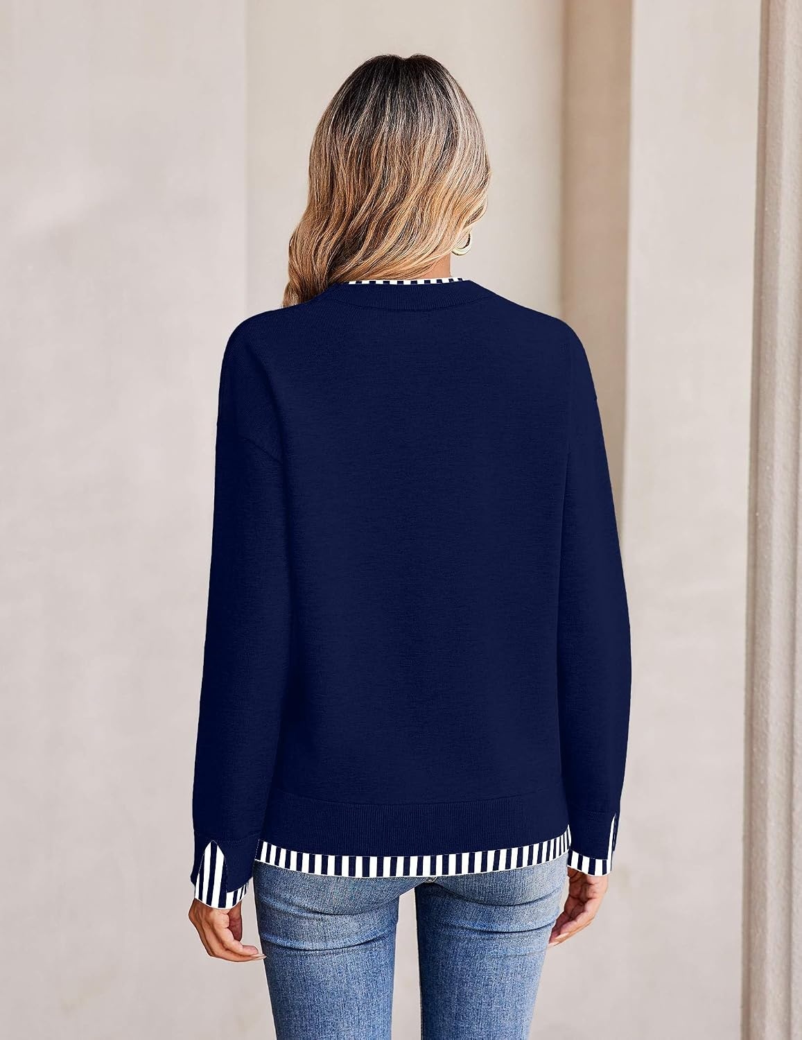 image:imageZeagoo Womens Sweaters Crewneck Long Sleeve Pullover TopsNavy Blue
