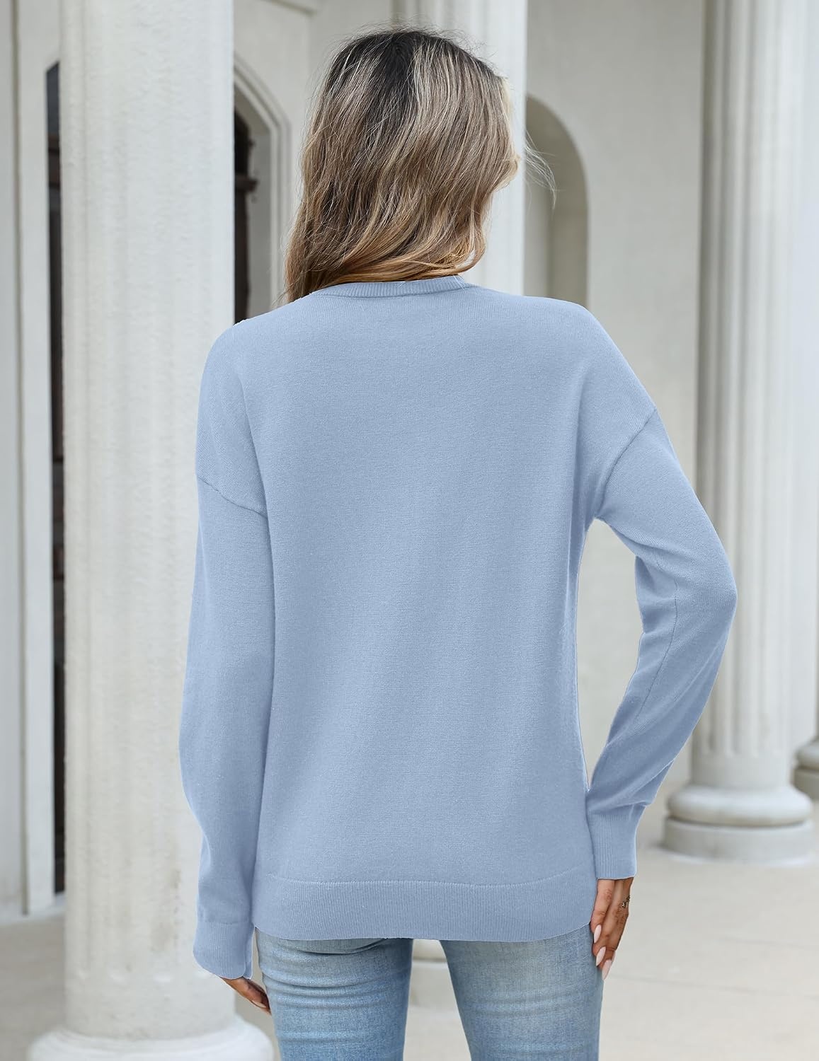 image:imageZeagoo Womens Sweaters Turtleneck Long Sleeve Tops Lightweight Fall ClothesBlue
