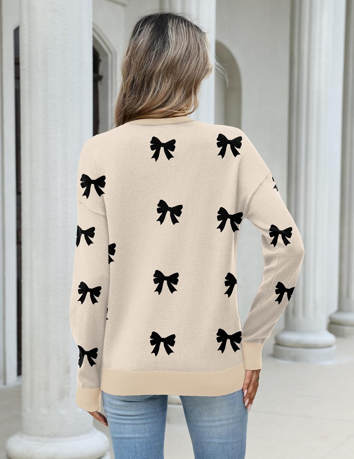 image:imageZeagoo Womens Sweaters Turtleneck Long Sleeve Tops Lightweight Fall ClothesBow
