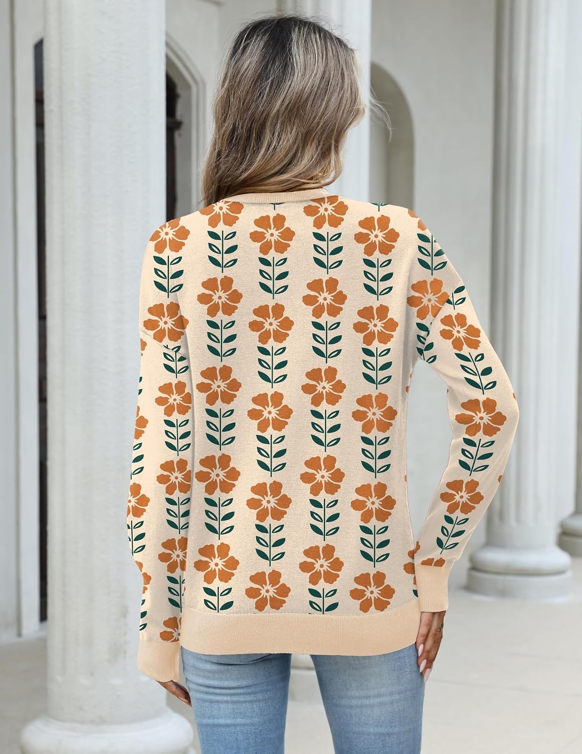 image:imageZeagoo Womens Sweaters Turtleneck Long Sleeve Tops Lightweight Fall ClothesFlower167