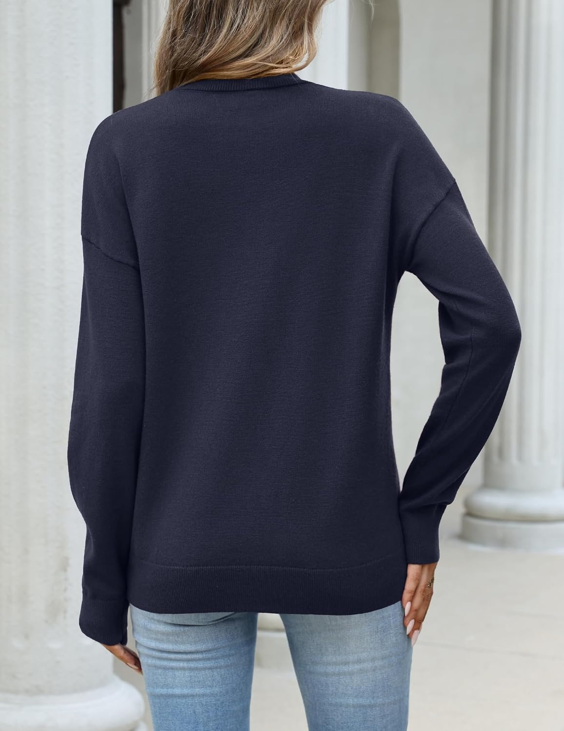 image:imageZeagoo Womens Sweaters Turtleneck Long Sleeve Tops Lightweight Fall ClothesNavy Blue