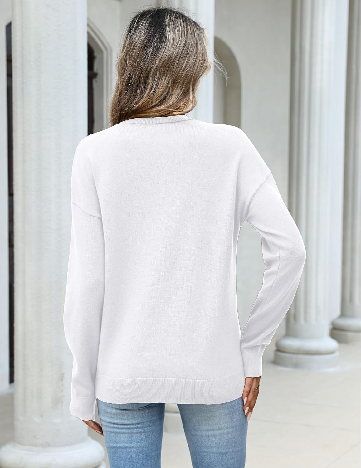 image:imageZeagoo Womens Sweaters Turtleneck Long Sleeve Tops Lightweight Fall ClothesWhite