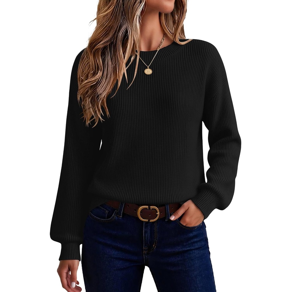 image:imageZeagoo Sweaters for Women 2026 Loose Fit Chunky Knit Casual Fall Outfits02 Black