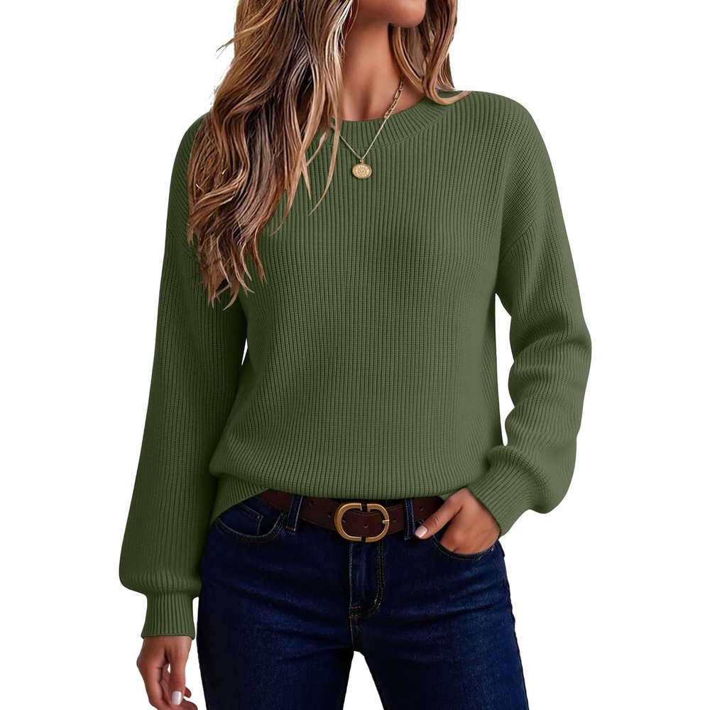 image:imageZeagoo Sweaters for Women 2026 Loose Fit Chunky Knit Casual Fall OutfitsArmy Green