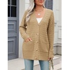 Zeagoo Cardigan Sweaters for Women Long Sleeve Fall Clothes Button Down Top(Beige)