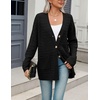 Zeagoo Cardigan Sweaters for Women Long Sleeve Fall Clothes Button Down Top(Black)