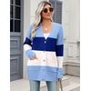 Zeagoo Cardigan Sweaters for Women Long Sleeve Fall Clothes Button Down Top(Colorblock 305)