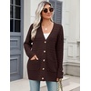 Zeagoo Cardigan Sweaters for Women Long Sleeve Fall Clothes Button Down Top(Deep Brown)