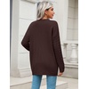 Zeagoo Cardigan Sweaters for Women Long Sleeve Fall Clothes Button Down Top(Deep Brown)