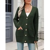 Zeagoo Cardigan Sweaters for Women Long Sleeve Fall Clothes Button Down Top(Green)