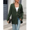 Zeagoo Cardigan Sweaters for Women Long Sleeve Fall Clothes Button Down Top(Green)