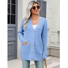 Zeagoo Cardigan Sweaters for Women Long Sleeve Fall Clothes Button Down Top(Light Blue)