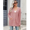 Zeagoo Cardigan Sweaters for Women Long Sleeve Fall Clothes Button Down Top(Pink)