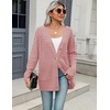 Zeagoo Cardigan Sweaters for Women Long Sleeve Fall Clothes Button Down Top(Pink)