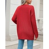 Zeagoo Cardigan Sweaters for Women Long Sleeve Fall Clothes Button Down Top(Red)