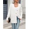 Zeagoo Cardigan Sweaters for Women Long Sleeve Fall Clothes Button Down Top(White a)