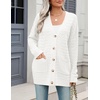 Zeagoo Cardigan Sweaters for Women Long Sleeve Fall Clothes Button Down Top(White a)