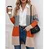 Zeagoo Cardigan Sweaters for Women Open Front Cardigans Long Sleeve Sweater(A1-colorblock 965)