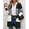 Zeagoo Cardigan Sweaters for Women Open Front Cardigans Long Sleeve Sweater(A2-colorblock 960)