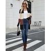 Zeagoo Cardigan Sweaters for Women Open Front Cardigans Long Sleeve Sweater(A3-colorblock 504)