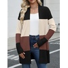 Zeagoo Cardigan Sweaters for Women Open Front Cardigans Long Sleeve Sweater(A3-colorblock 504)