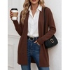 Zeagoo Cardigan Sweaters for Women Open Front Cardigans Long Sleeve Sweater(Brown)
