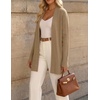 Zeagoo Cardigan Sweaters for Women Open Front Cardigans Long Sleeve Sweater(Khaki)