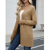 Zeagoo Cardigan Sweaters for Women Open Front Cardigans Long Sleeve Sweater(Khaki)