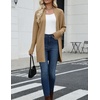 Zeagoo Cardigan Sweaters for Women Open Front Cardigans Long Sleeve Sweater(Khaki)