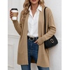 Zeagoo Cardigan Sweaters for Women Open Front Cardigans Long Sleeve Sweater(Khaki)