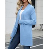 Zeagoo Cardigan Sweaters for Women Open Front Cardigans Long Sleeve Sweater(Light Blue)