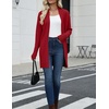 Zeagoo Cardigan Sweaters for Women Open Front Cardigans Long Sleeve Sweater(Red)