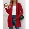 Zeagoo Cardigan Sweaters for Women Open Front Cardigans Long Sleeve Sweater(Red)