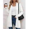 Zeagoo Cardigan Sweaters for Women Open Front Cardigans Long Sleeve Sweater(White)