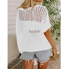 Zeagoo Short Sleeve Crochet Sweater Lightweight Summer Tops Beach Cover Ups(A-white)