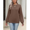Zeagoo Sweaters for Women 2026 Loose Fit Chunky Knit Casual Fall Outfits(Brown)