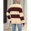Zeagoo Sweaters for Women 2026 Loose Fit Chunky Knit Casual Fall Outfits(Brown Beige Block)