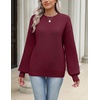 Zeagoo Sweaters for Women 2026 Loose Fit Chunky Knit Casual Fall Outfits(Wine Red)