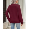 Zeagoo Sweaters for Women 2026 Loose Fit Chunky Knit Casual Fall Outfits(Wine Red)
