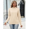Zeagoo Sweaters for Women Turtleneck Tops Long Sleeve Mock Neck Pullover(Beige)